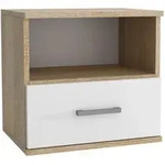 Masseno Nachttisch, Sonoma Eiche, Wei&szlig;, Holzwerkstoff, 1 Schubladen, 48x50x35...