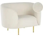 Beliani Sessel, Wei&szlig;, Gold, Textil, 1-Sitzer, 105x79x70 cm, Wohnzimmer, Sessel,