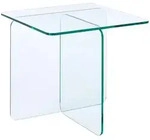 Beliani Beistelltisch, Transparent, Glas, Quadratisch, 50x46x50 cm, Wohnzimmer,