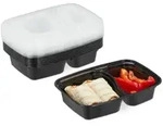 Relaxdays Vorratsboxen, Schwarz, Kunststoff, K&uuml;chenzubeh&ouml;r, Vorratsbeh&auml;lter,
