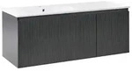 Beliani Waschbeckenunterschrank, Schwarz, Holzwerkstoff, 120x46x134 cm, Badezimmer,