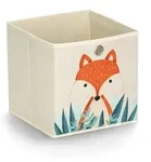 Zeller Present Aufbewahrungsbox, Beige, Orange, Textil, Tiere, Quadratisch, 28x28 cm,