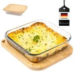 eluno Auflaufform, Transparent, Glas, 24.5x4.5x22 cm, Kochen, Auflaufformen