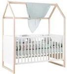 Roba Hausbett, Eiche, Wei&szlig;, Holz, Teilmassiv, 70x140 cm, Kinderzimmer &
