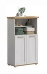 Mid.you Midischrank Verona, L&auml;rche, Eiche Artisan, Kunststoff, 3 F&auml;cher, 74x116x34
