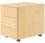 b&uuml;m&ouml; Rollcontainer, Ahorn, Holzwerkstoff, Nachbildung,Ahorn, 3 Schubladen,