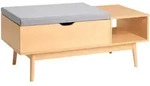 Beliani Schuhbank, Hellbraun, Braun, Holzwerkstoff, Kiefer, 110x43x46 cm,...