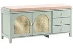 Beliani Schuhbank, Mintgr&uuml;n, Gr&uuml;n, Holzwerkstoff, 100x47x34 cm, Garderobe,