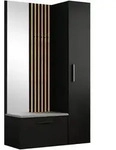 Masseno Garderobenschrank, Schwarz, Holzwerkstoff, 5 F&auml;cher, 120.6x204x40 cm,
