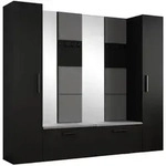 Masseno Garderobenschrank, Schwarz, Holzwerkstoff, 10 F&auml;cher, 241.2x204x40 cm,
