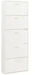 [en.casa] Schuhschrank, Wei&szlig;, Holzwerkstoff, 60x169x24 cm, Garderobe,