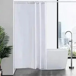 Duschvorhang, Wei&szlig;, Textil, 120x200 cm, Badtextilien, Duschvorh&auml;nge