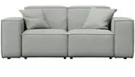 WFL Group Gartensofa, Hellgrau, Textil, 2-Sitzer, F&uuml;llung: Polyurethan (Pur),
