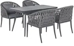 Beliani Gartenm&ouml;bel-Set, Grau, Metall, 4-Sitzer, Loungem&ouml;bel, Gartenlounge-Sets