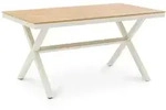 Idimex Gartentisch, Wei&szlig;, Natur, Metall, Mode, 150x76x89 cm, Gartenm&ouml;bel,
