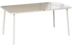 Beliani Gartentisch, Beige, Metall, 6-Sitzer, Rechteckig, 90x74x160 cm,...