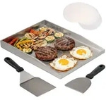 eluno Plancha-Set, Edelstahl, Metall, 30x4x40 cm, Grills & Outdoor-K&uuml;chen,...