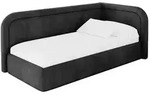 Altdecor Einzellbett, Schwarz, Textil, 100x200 cm, Kinderzimmer & Jugendzimmer,