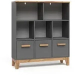 VitaliSpa Kinderregal, Grau, Eiche Artisan, Holzwerkstoff, 8 F&auml;cher,...