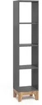 VitaliSpa Kinderregal, Grau, Eiche Artisan, Holzwerkstoff, 4 F&auml;cher,...