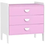 Aiyaplay Spielzeugschrank, Rosa, Holzwerkstoff, Nachbildung, 3 Schubladen, 40x60x60