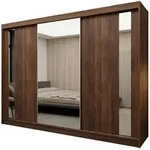 Masseno Schwebet&uuml;renschrank, Nussbaum, Holzwerkstoff, 6 F&auml;cher, 4 Schubladen,