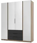 Masseno Dreht&uuml;renschrank, Gold, Holzwerkstoff, 12 F&auml;cher, 3 Schubladen,...