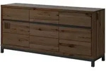 Massivmoebel24 Sideboard, Braun, Holz, Echtholz,Kernbuche, 3 F&auml;cher, 3...