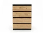 Home Collective Kommode, Schwarz, Natur, Holzwerkstoff, 4 Schubladen, 70x100x40...