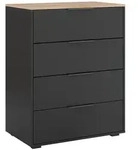 Vicco Kommode, Anthrazit, Sonoma Eiche, Holzwerkstoff, 4 F&auml;cher, 4 Schubladen,