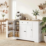 Homcom Sideboard, Wei&szlig;, Holzwerkstoff, Nachbildung, 3 F&auml;cher, 1 Schubladen,