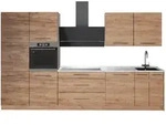 Vicco K&uuml;chenzeile, Eiche, Eiche, Holzwerkstoff, Rechteckig, 340x206.8x60 cm,