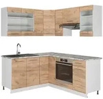 Vicco Eckk&uuml;che, Eiche, Wei&szlig;, Holzwerkstoff, L-Form,Formgebogen, 190x206.8x60...