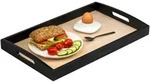 eluno Serviertablett, Schwarz, Braun, Naturmaterialien, 50x5x30 cm, Tischkultur...