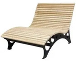 Home Deluxe Wellenholzliege, Natur, Holz, 120x114x157 cm, Gartenm&ouml;bel, Gartenliegen