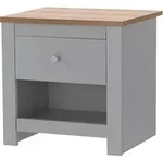 Mid.you Nachttisch Emerald, Natur, Grau, Metall, Holzwerkstoff, 1 Schublade(n)