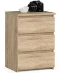 Akord Nachtschrank, Sonoma Eiche, Holzwerkstoff, Nachbildung, Holz Optik, 3