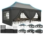 Faltpavillon, Grau, Textil, 585x310x293 cm, Sonnenschutz & Sichtschutz,...