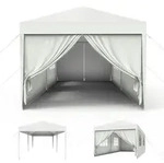 Gartenpavillon, Wei&szlig;, Kunststoff, 300x250x600 cm, Sonnenschutz & Sichtschutz,