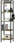 Woltu Regal, Dunkelbraun, Metall, 5 F&auml;cher, Rechteckig, eckig, 40x152.5x30 cm,