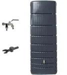 4rain Regentonne, Grau, Kunststoff, 650 L, 79x210x52 cm, Gartenzubeh&ouml;r,