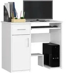 Akord Schreibtisch, Wei&szlig;, Holzwerkstoff, 3 F&auml;cher, 1 Schubladen,