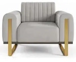 Selsey Sessel, Hellgrau, Metall, 1-Sitzer, Rechteckig, 106x79x92 cm, Wohnzimmer,