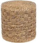 Beliani Pouf, Beige, Naturmaterialien, 1-Sitzer, Rund, 40x40x40 cm, Wohnzimmer,
