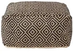 Homescapes Sitzpouf, Schwarz, Textil, Ethno, Quadratisch, 60x30x60 cm,...
