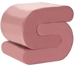 Beliani Pouf, Pink, Textil, Eukalyptusholz, Freiform, 45x48x50 cm, Wohnzimmer,