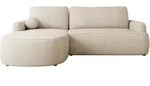 Mirjan24 Ecksofa, Sand, Kunststoff, 5-Sitzer, Ottomane links,L-Form, 250x174 cm,