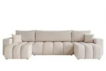 Fun M&ouml;bel Wohnlandschaft, Creme, Textil, U-Form, 318x79x145 cm, Wohnzimmer,...