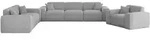 Fun M&ouml;bel Sofaset, Hellgrau, Textil, 218x73x90 cm, Wohnzimmer, Sofas & Couches,