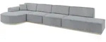 Altdecor Ecksofa, Grau, Textil, 5-Sitzer, L-Form, 413x171 cm, Wohnzimmer, Sofas...
